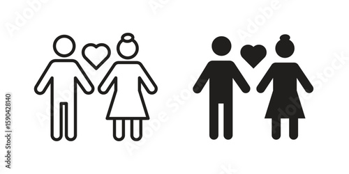 Girlfriend icon. vector flat and line symbols. Vector Graphics.