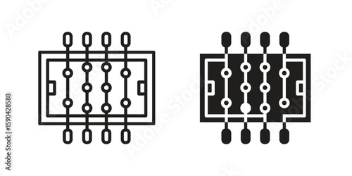 Foosball icon. vector flat and line symbols. Vector Graphics.