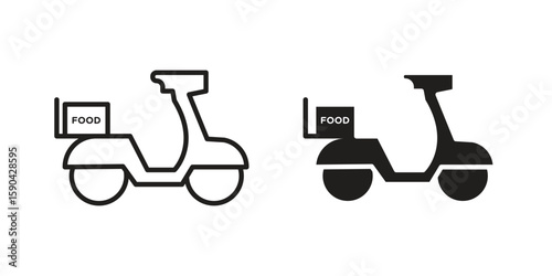Food delivery icon. vector flat and line symbols. Vector Graphics.