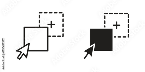 Drag and drop icon. vector flat and line symbols. Vector Graphics.