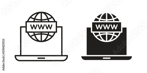 Domain icon. vector flat and line symbols. Vector Graphics.