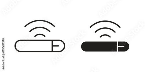 Dog microchip icon. vector flat and line symbols. Vector Graphics.