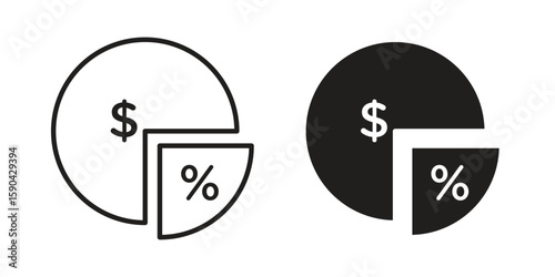 Dividend yield icon. vector flat and line symbols. Vector Graphics.