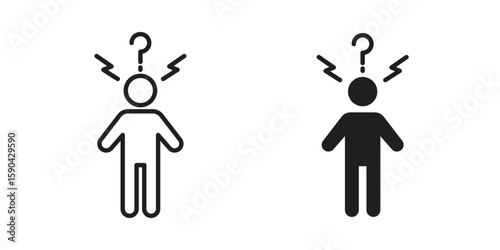 Depression icon. vector flat and line symbols. Vector Graphics.