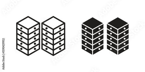 Data center icon. vector flat and line symbols. Vector Graphics.