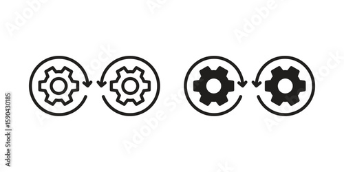 Devops icon. vector flat and line symbols. Vector Graphics.