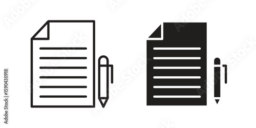 Contract icon. vector flat and line symbols. Vector Graphics.