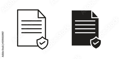 Contract coverage icon. vector flat and line symbols. Vector Graphics.