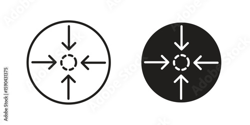 Compact size icon. vector flat and line symbols. Vector Graphics.