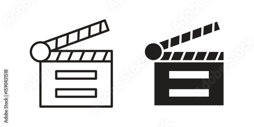 Cinema flapper icon. vector flat and line symbols. Vector Graphics.