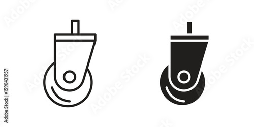 Cart trolley wheel icon. vector flat and line symbols. Vector Graphics.