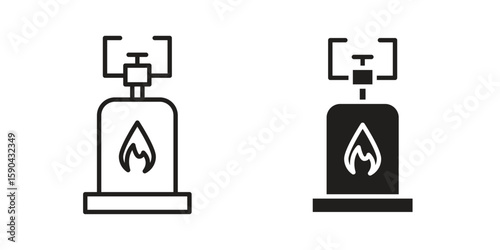 Camping gas icon. vector flat and line symbols. Vector Graphics.