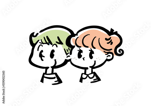 男の子と女の子のキッズイラストマーク