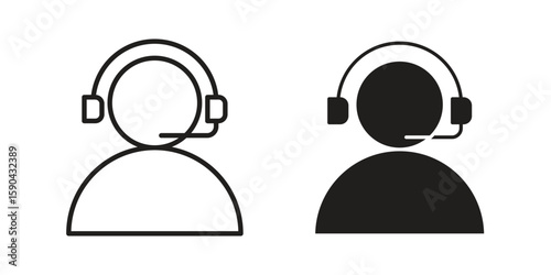 Callcenter icon. vector flat and line symbols. Vector Graphics.