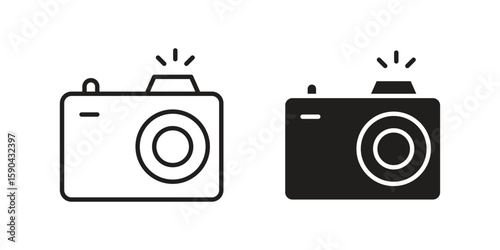 Camera icon. vector flat and line symbols. Vector Graphics.