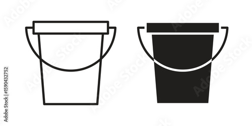 Bucket icon. vector flat and line symbols. Vector Graphics.