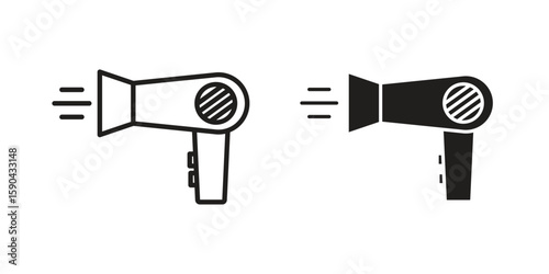 Blow dryer icon. vector flat and line symbols. Vector Graphics.