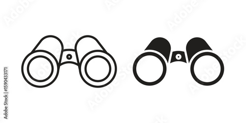 Binoculars icon. vector flat and line symbols. Vector Graphics.