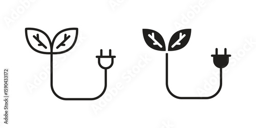 Biomass energy icon. vector flat and line symbols. Vector Graphics.
