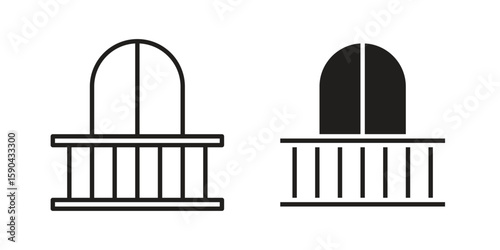 Balcony icon. vector flat and line symbols. Vector Graphics.