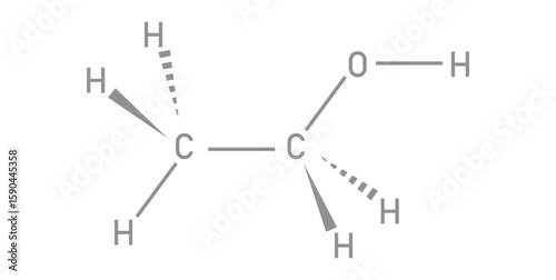 Chemical Structure of Ethanol or Ethyl Alcohol.