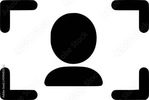 face viewfinder glyph flat vector icon
