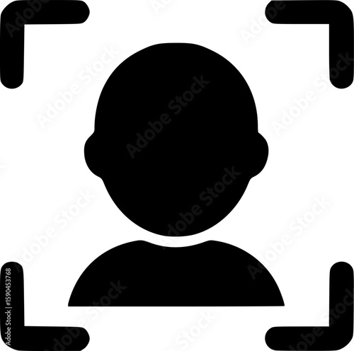 face viewfinder glyph flat vector icon
