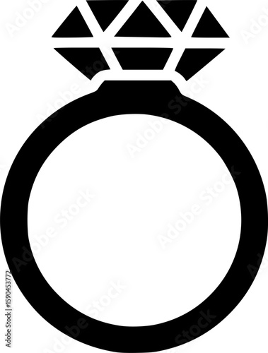 ring diamond glyph flat vector icon
