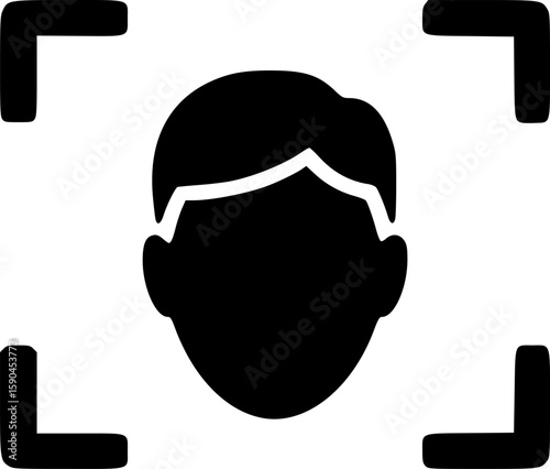 face viewfinder glyph flat vector icon
