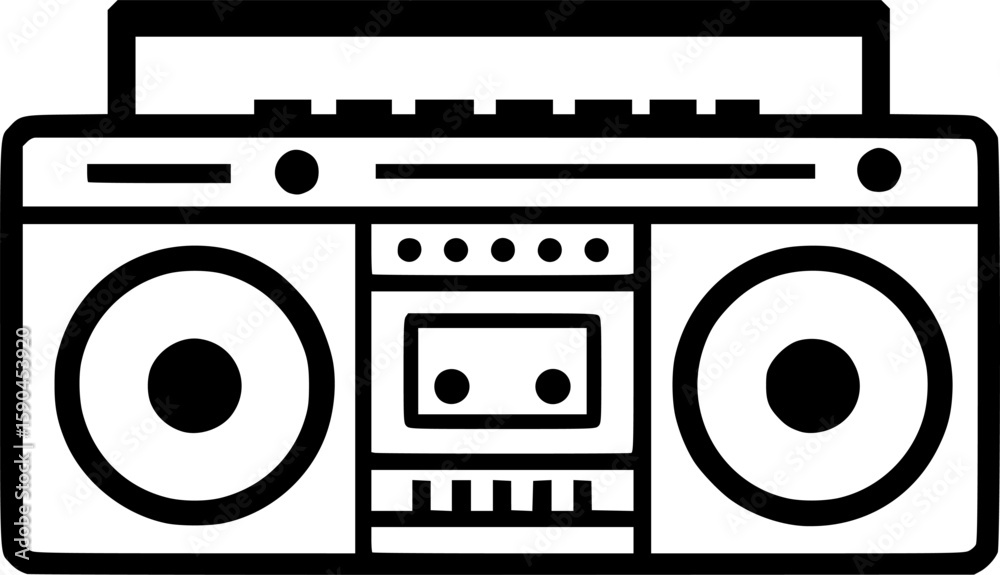 Fototapeta premium boombox icon flat vector icon 