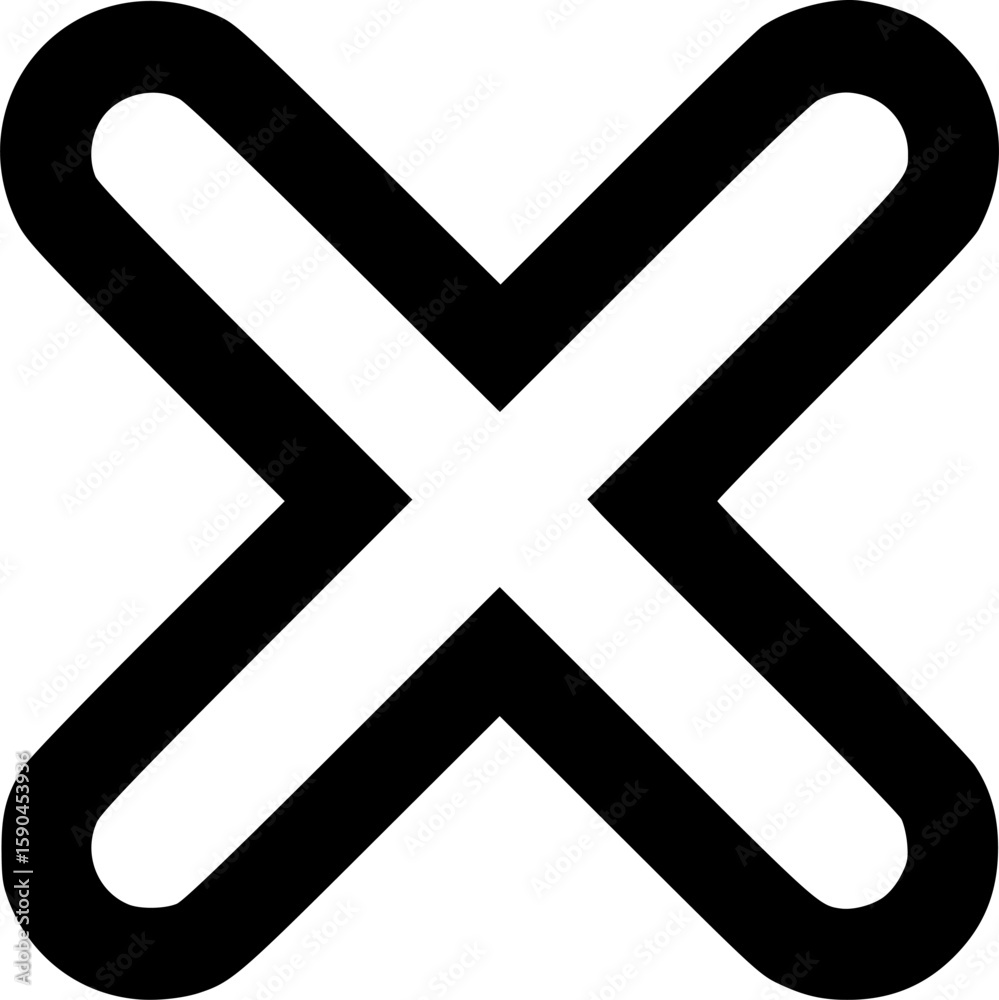 Fototapeta premium x glyph vector flat icon 