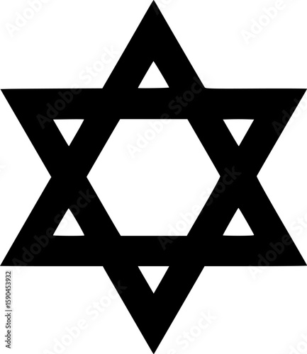 star of david glyph flat vector icon
