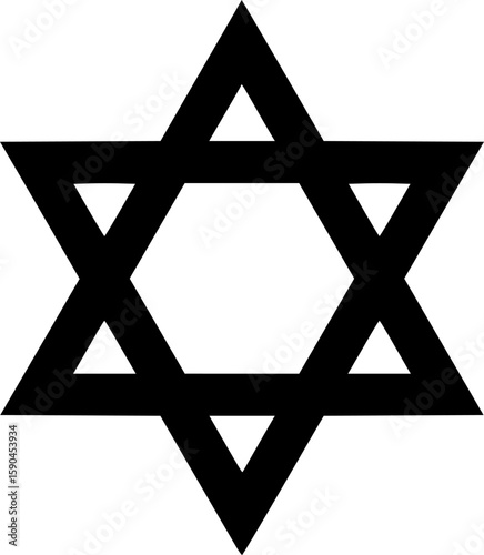 star of david glyph flat vector icon
