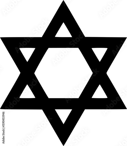 star of david glyph flat vector icon

