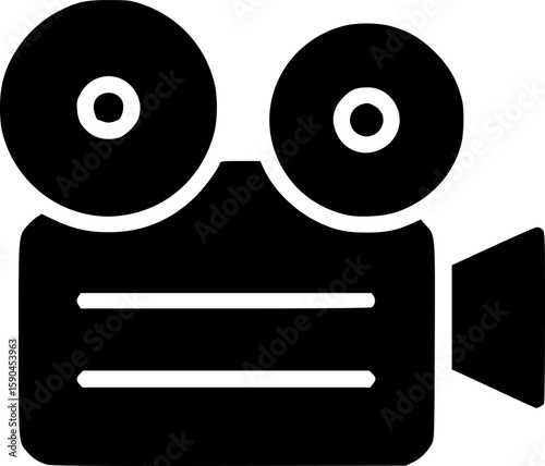 films glyph flat vector icon
