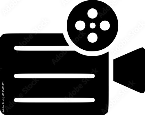 films glyph flat vector icon
