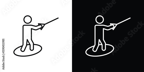 Wakeboarding icon. Editable stroke. Icon for web.
