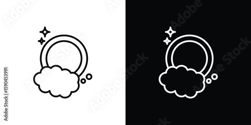 Washing dishes icon. Editable stroke. Icon for web.