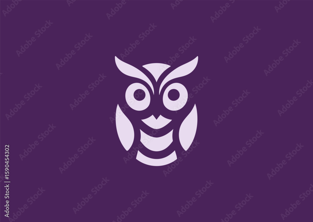 Fototapeta premium Owl logo for wisdom, night themes, or educational brand identities.