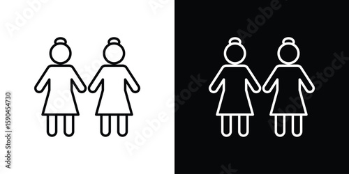 Twin icon. Editable stroke. Icon for web.