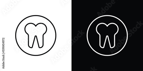 Tooth icon. Editable stroke. Icon for web.