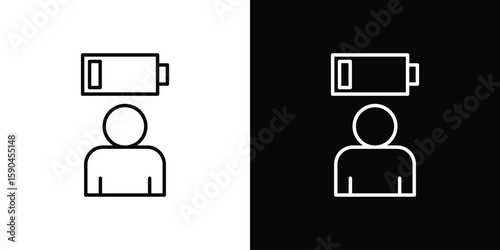 Tired person icon. Editable stroke. Icon for web.