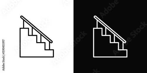 Stairs icon. Editable stroke. Icon for web.