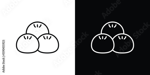 Steamed bread icon. Editable stroke. Icon for web.