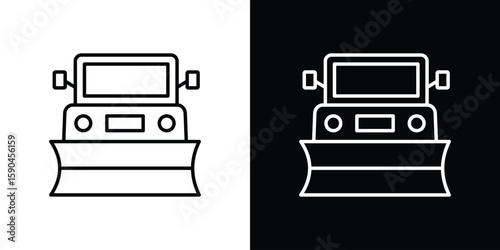 Snowplow icon. Editable stroke. Icon for web.