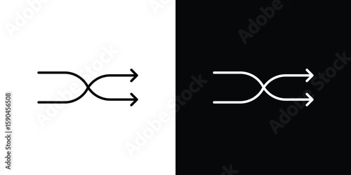 Shuffle icon. Editable stroke. Icon for web.