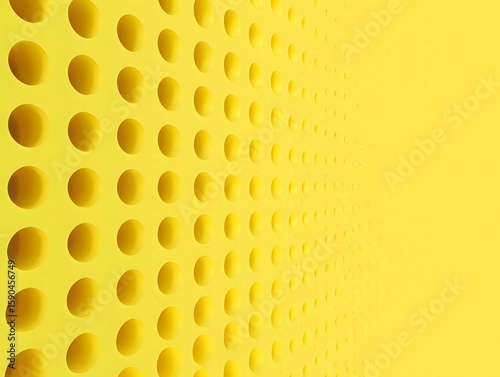 Yellow Pattern of Circular Cutouts - Modern Abstract Background