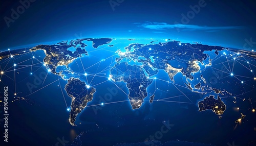 Global network map of the Earth at night