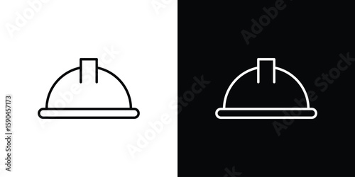 Safety helmet icon. Editable stroke. Icon for web.
