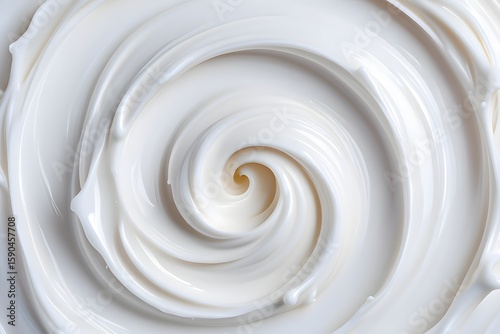 Creamy Swirl Texture Background, White Frosting Pattern, Smooth Food Design